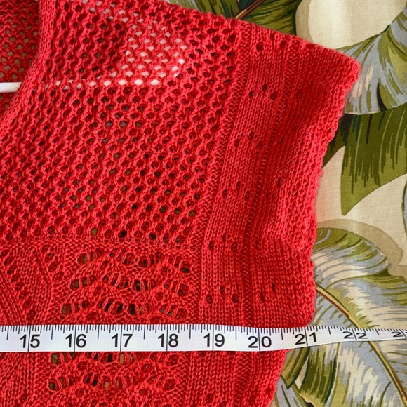 EUC 2B BEBE Orange Crochet Fringe Top - Picture 10 of 11